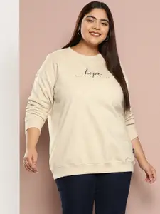 Sztori Plus Size Printed Detail Longline Sweatshirt