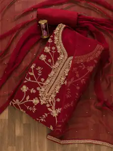 Koskii Embroidered Semi-Stitched Dress Material