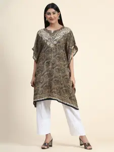 HOUSE OF KARI Ethnic Motifs Printed Embroidered Kaftan Kurta