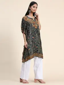 HOUSE OF KARI Ethnic Motif Printed Extended Sleeves Cotton Kaftan Kurta