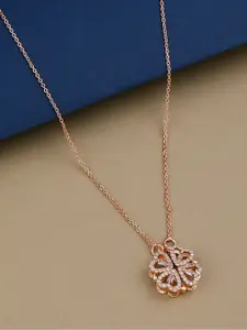 Silver Shine Gold-Plated Charm Butterfly Necklace