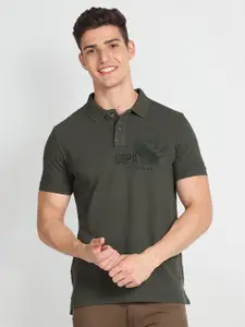 U.S. Polo Assn. Denim Co. Cotton Brand Print Polo Shirt