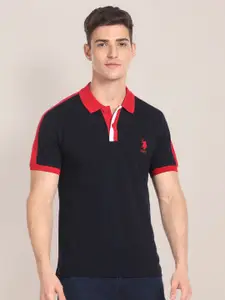 U.S. Polo Assn. Striped Sleeve Polo Collar Pure Cotton Slim Fit T-shirt