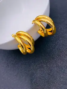 ZIVOM Gold-Toned Oval Half Hoop Earrings