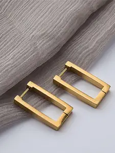 ZIVOM Gold-Plated Square Studs Earrings