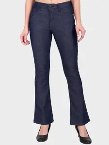 DressBerry Women Navy Blue Mid Rise Bootcut Denim Jeans