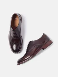 GABICCI Men Textured Leather Formal Brogues