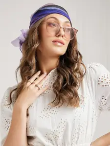 Athena Women Lavender & Blue Printed Scarf