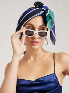 Athena Women Green & Blue Printed Scarf