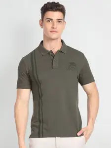 U.S. Polo Assn. Denim Co. Vertical Striped Polo Collar Pure Cotton Slim Fit T-shirt