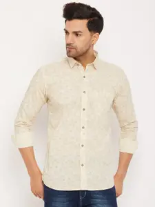 Duke Slim Fit Micro Ditsy Printed Cotton Casual Shirt