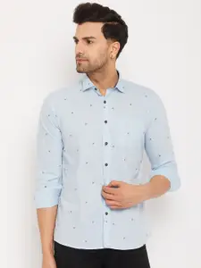 Duke Conversational Printed Spread Collar Cotton Slim Fit Casual Shirt