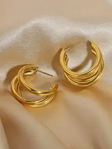 VIEN Gold-Plated Circular Hoop Earrings