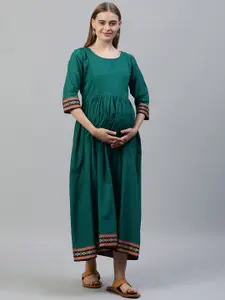 Swishchick Cotton Maternity Fit & Flare Dress