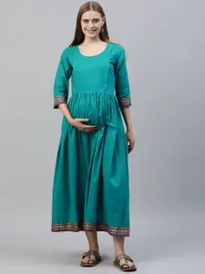 Swishchick Cotton Maternity Fit & Flare Dress
