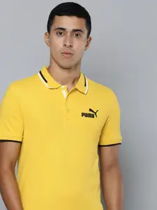 Puma Men Solid Polo Collar Knitted Tipping Slim Fit T-shirt