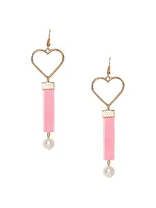 Shining Diva Fashion Pink Contemporary Drop Earrings