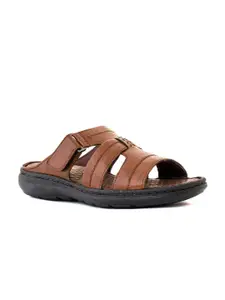 Khadims Men Textured Leather Comfort Sandals