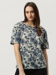 Marks & Spencer Abstract Printed Round Neck T-Shirt