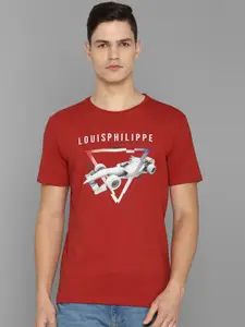 Louis Philippe Sport Graphic Printed Slim Fit Pure Cotton T-Shirt