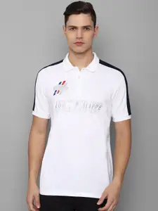 Louis Philippe Sport Typography Polo Collar Slim Fit Cotton T-shirt