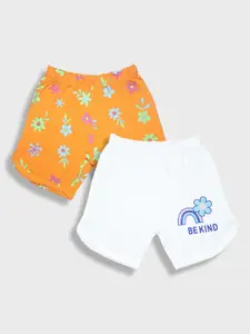 YK Infants Girls Pack Of 2 Printed Pure Cotton Shorts