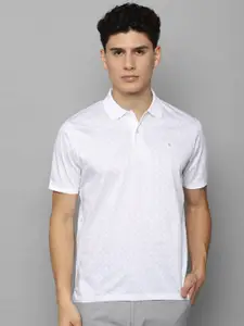 Louis Philippe Geometric Printed Polo Collar Pure Cotton T-Shirt