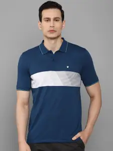 Louis Philippe Colourblocked Polo Collar Pure Cotton Casual T-shirt