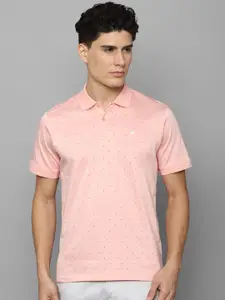 Louis Philippe Conversational Printed Polo Collar Pure Cotton T-shirt