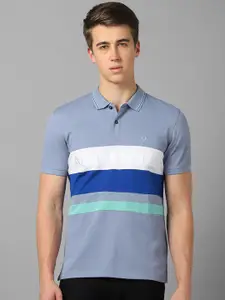 Allen Solly Striped Polo Collar Pure Cotton T-shirt