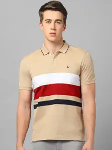 Allen Solly Striped Polo Collar Pure Cotton T-shirt
