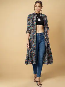Azira Ethnic Motif Printed Longline Shrug