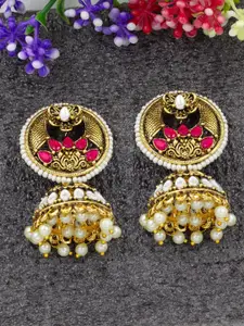 PRIVIU Gold-Plated Dome Shaped Beaded Jhumkas