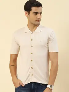 Monte Carlo Short Sleeves Spread Collar Casual Shirt