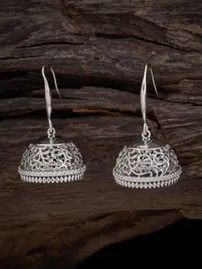 Kushal's Fashion Jewellery Embellished Bridal Green Dome Shaped Jhumkas Earrings