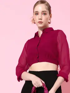 QUIERO Women Solid Standard Tailored Fit Opaque Casual Shirt