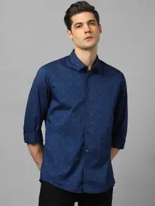 Louis Philippe Sport Micro Ditsy Printed Pure Cotton Casual Shirt