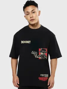 Bewakoof x Official Marvel Merchandise Rocket Raccoon Print Oversized T-shirt