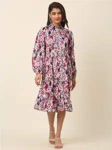 plusS Pink Abstract Print Shirt Dress