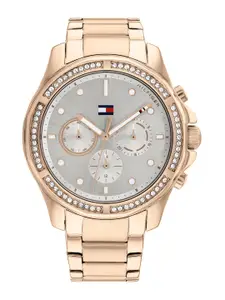 Tommy Hilfiger Women Embellished Dial & Stainless Steel Bracelet Analogue Watch TH1782572