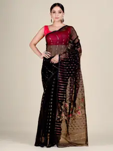 SAJASAJO Ethnic Woven Design Zari Silk Cotton Saree