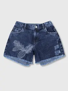 Gini and Jony Infant Girls Embroidered Washed Frayed Denim Shorts