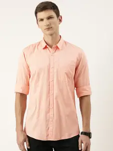 Peter England Men Slim Fit Opaque Cotton Casual Shirt