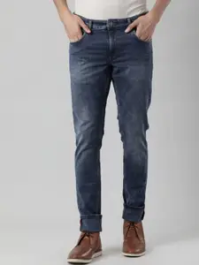 Indian Terrain Men Brooklyn Slim Fit Clean Look Heavy Fade Crinkle Pure Cotton Jeans