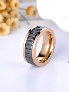 MYKI Rose Gold-Plated CZ-Studded Finger Ring