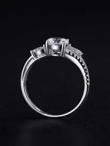 MYKI Silver-Plated CZ-Studded Finger Ring