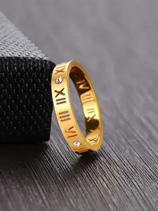 MYKI Gold-Plated CZ-Studded Finger Ring