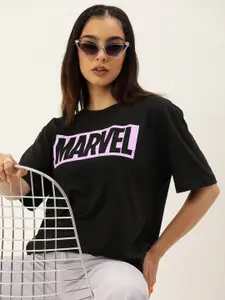 Kook N Keech Marvel Women Printed Pure Cotton Oversized T-shirt