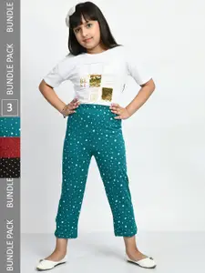 BAESD Girls Pack of 3 Printed Cotton Lounge Pants