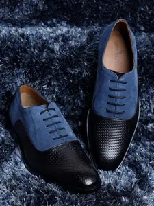 LOUIS STITCH Men Premium Leather Dual Tone Patina Derby Shoes